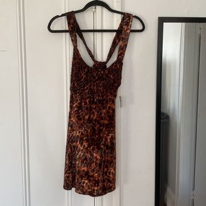 Free People velour leopard print dress NWT